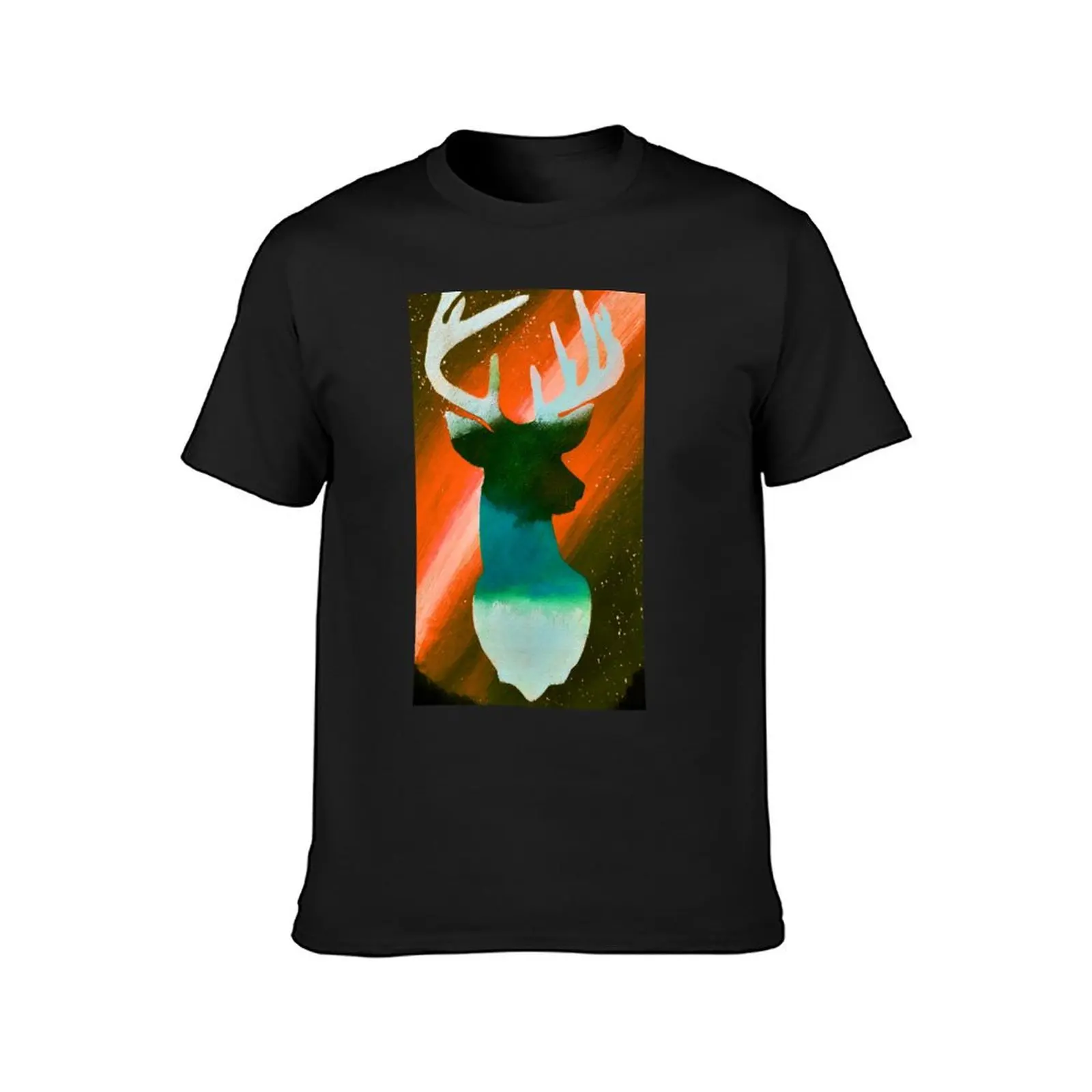 Meteor Shower Stag Deer T-shirt summer top sports fans aesthetic clothes t shirt men