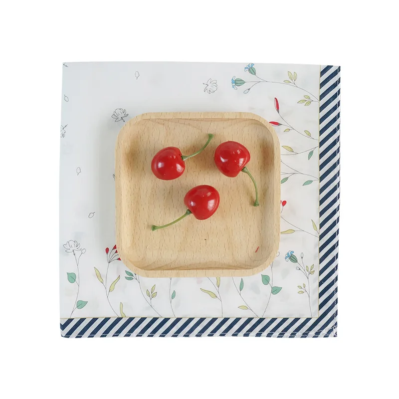 Pañuelo de algodón con estampado Floral japonés para mujer, toallita peinada, pañuelo cuadrado para el sudor, toalla pequeña de 45cm, 6 uds.