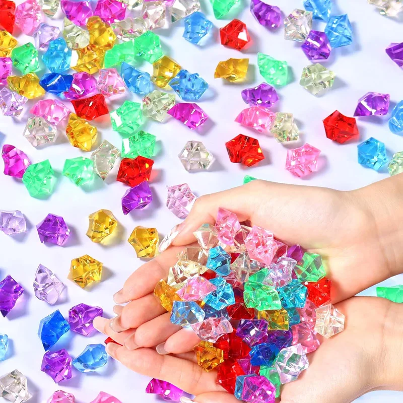 100 Stück 11x14mm Acryl-Eissteine Kristalle Strass-Steine Transparente Diamanten für Heimdekoration DIY-Basteleien Vase Party – Detail 10