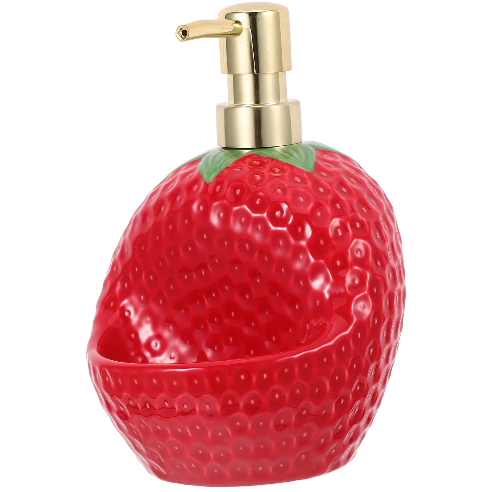 

Strawberries Ceramic Pump Bottle Shampoo Liquid Soap Container Lotion Dispenser