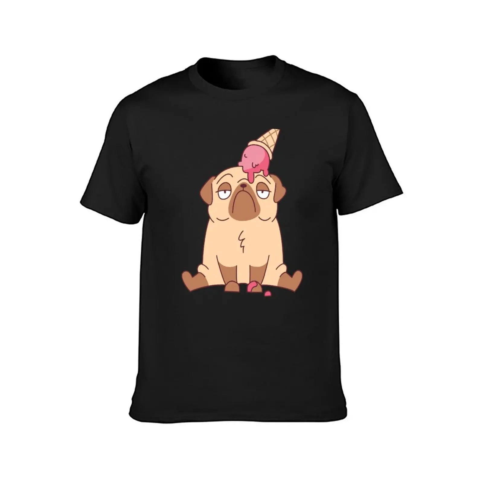 Ice cream pug T-Shirt heavyweights plus sizes new edition men clothing