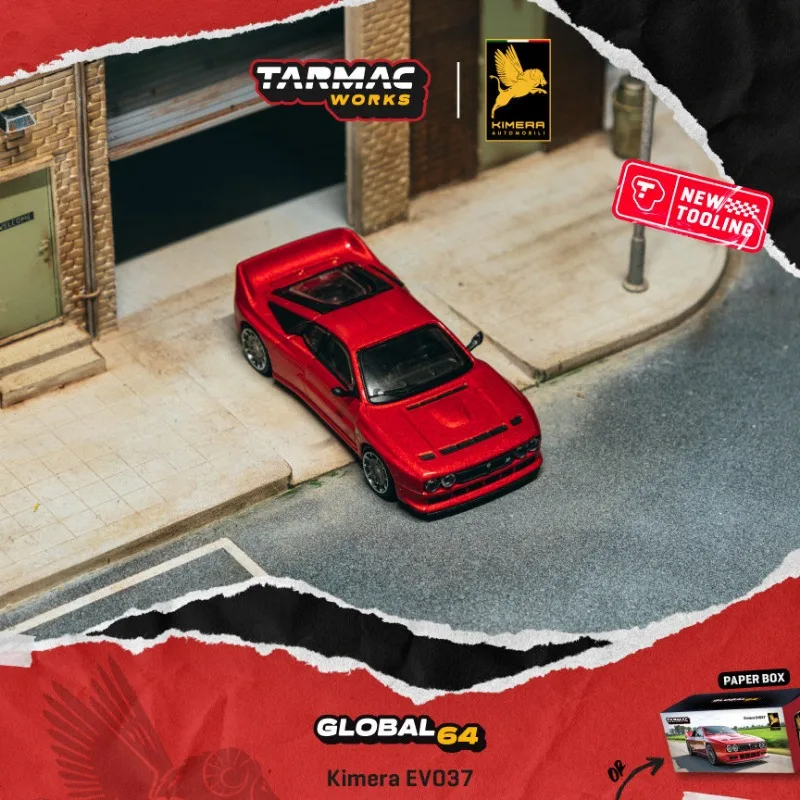 TW 1:64 LANCIA 037 Kimera EVO37 Die Casting Alloy Car Model for Boys, Birthday Gift Collectibles.