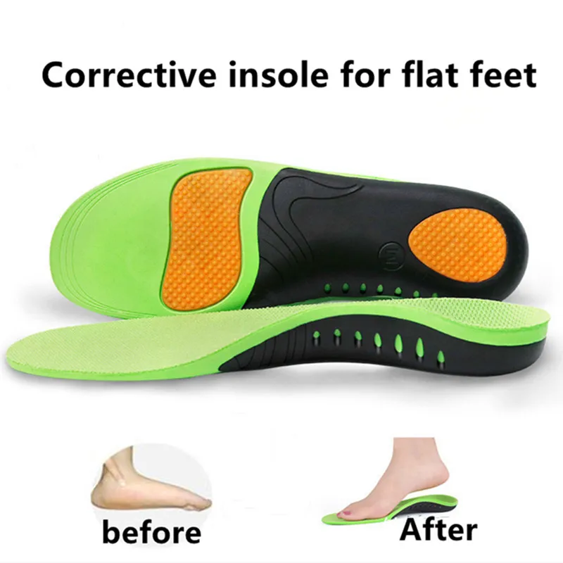 PU Foot Arch Insole Breathable Sweat Absorbing Shock Absorbing Orthopedic Sole Pad Flat Foot Arch Support Sports Shoes Inserts