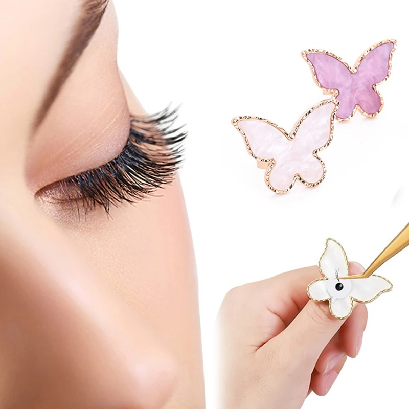 Luxury Eyelash Extension Jade Glue Ring Professional Pretty Lash Grafting Blossom Holder Nail Art Pigment Mix Pallet