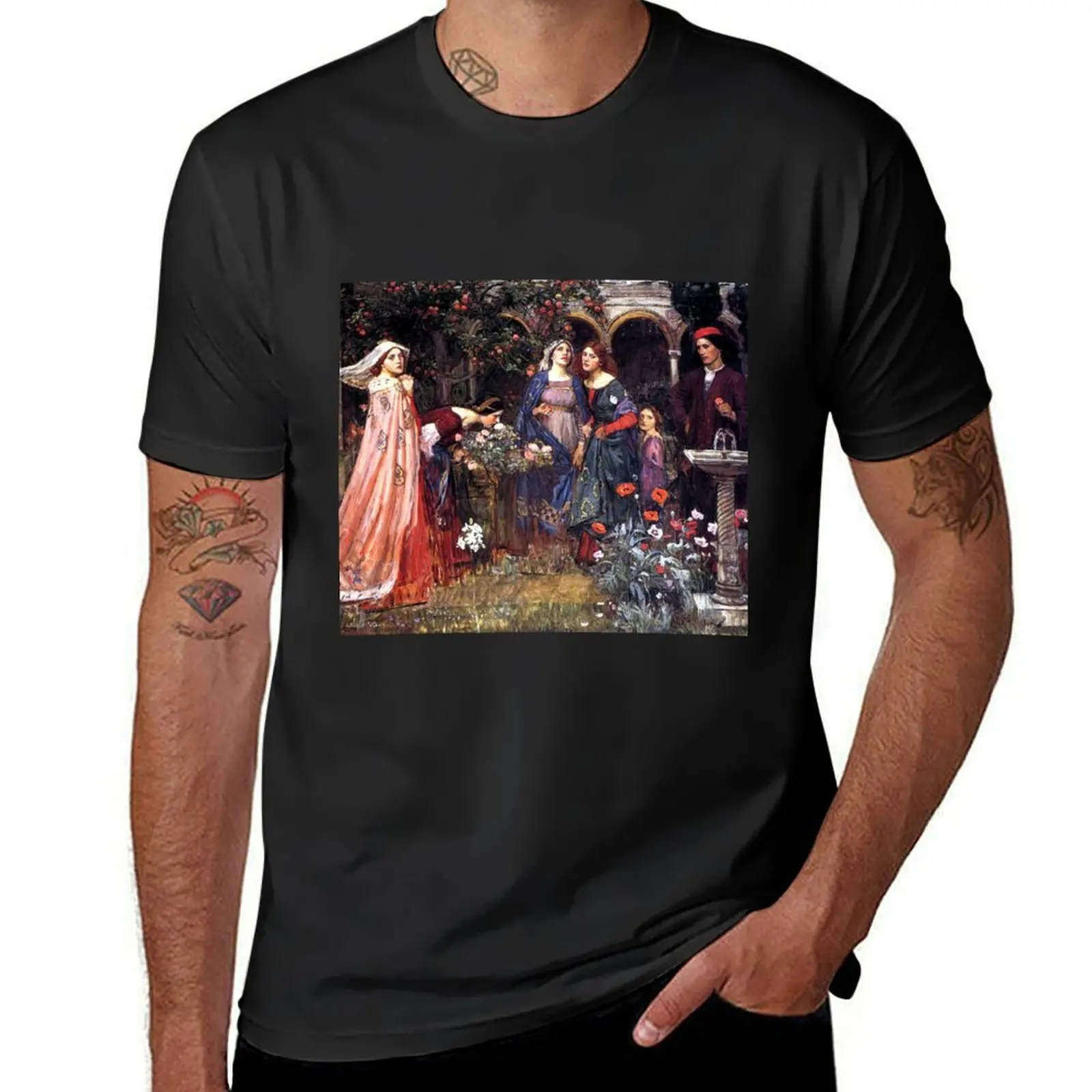 The Enchanted Garden - John William Waterhouse T-Shirt shirts graphic tees Blouse cute tops mens t shirts casual stylish