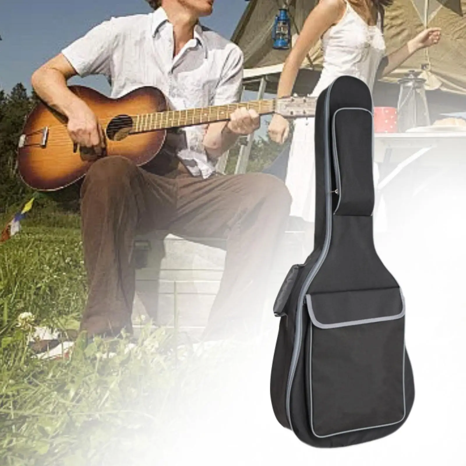 Padded Soft Case, Electric Gig Bag and Pockets, Professional Guitar Case, Guitar Bag for Acoustic Guitars, Folk Guitar