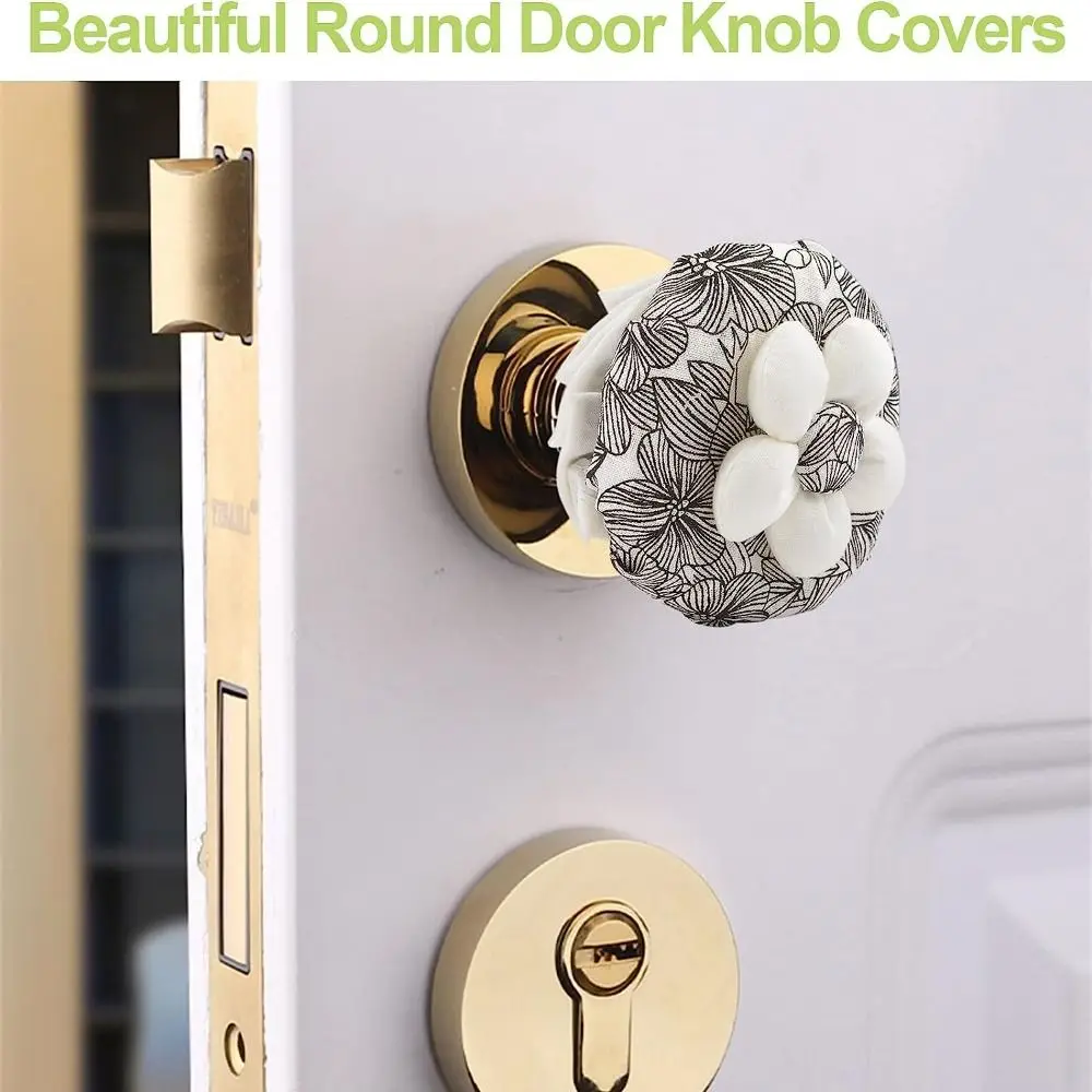 قابلة لإعادة الاستخدام القطن مقبض الباب يغطي الأزهار المضادة للانزلاق مقبض الباب يغطي لينة مكافحة ساكنة مقبض الباب حامي المطبخ