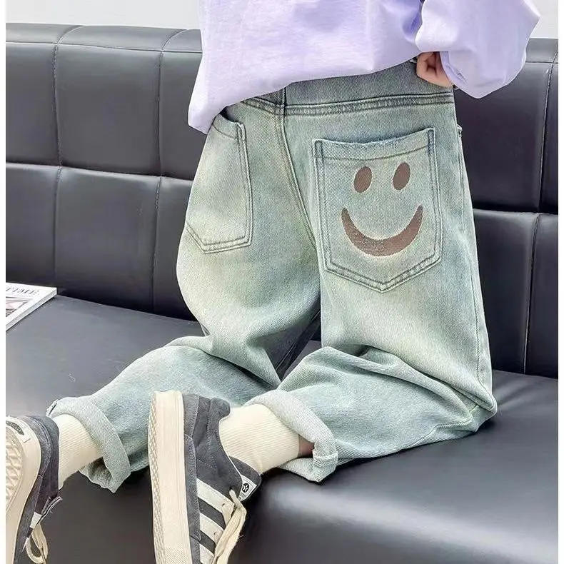 Girls Jeans Long Trousers Kids Pants Cotton 2024 Lovable Spring Autumn Baby's Teenagers Sportswear Toddler Children's Clothing