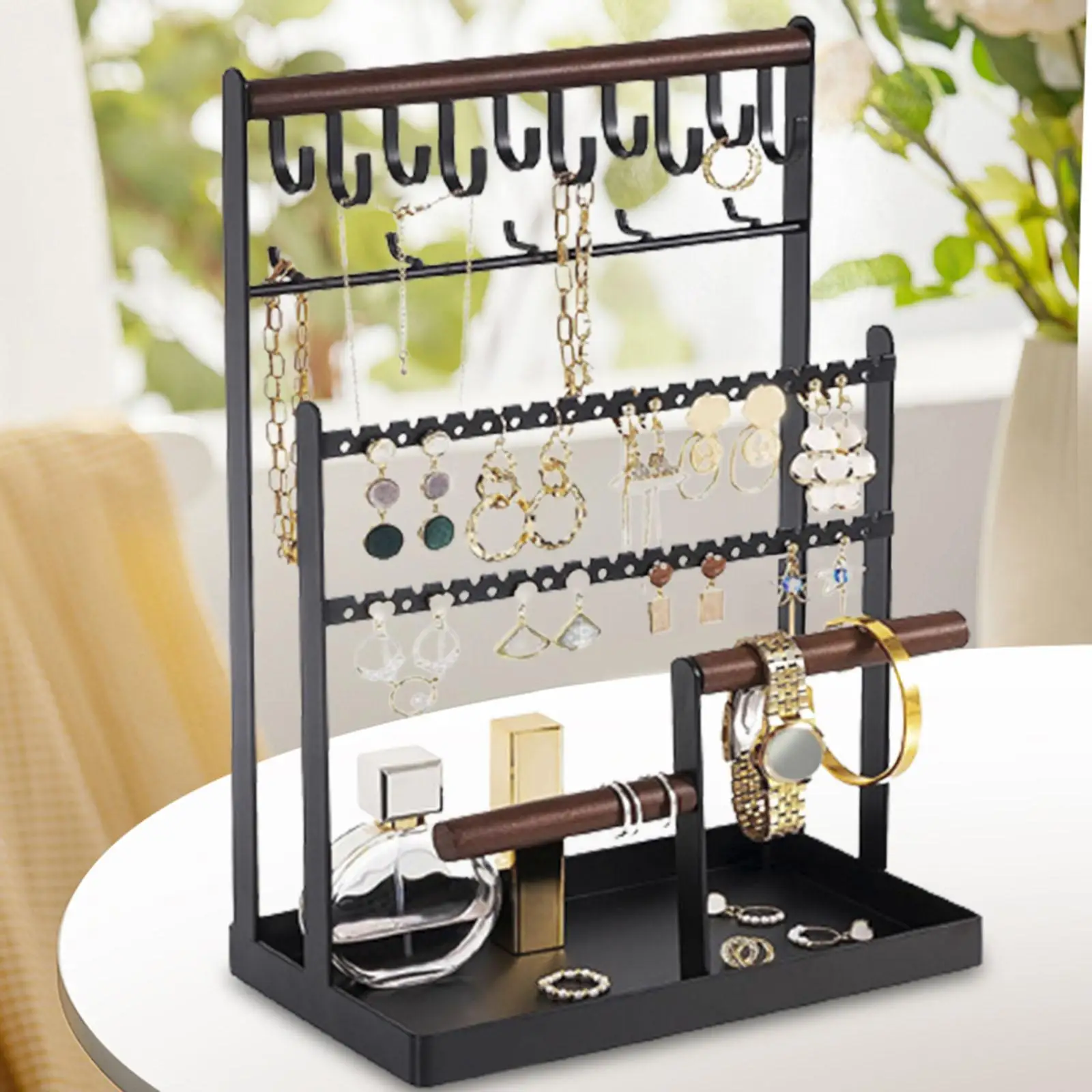 Necklace Earring Organizer Jewelry Display Rack Cufflinks Body Jewelry Tray Jewelry Holder Jewelry Tower for Showcase Vanity