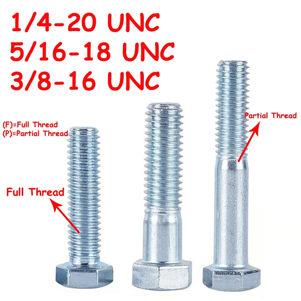 

Yiqianyuan Hex Head Screws 1/4 3/8 5/16 UNC Full & Partial Threaded External Galvanized Hexagon Head Bolts Carbon Steel DIN933