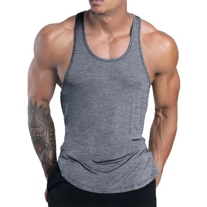 Men's Fitness Tank Top Summer GYM Training Undershirt Running Vest Basketball quick-dry Elastic loose sports Tank Top men tops image 2