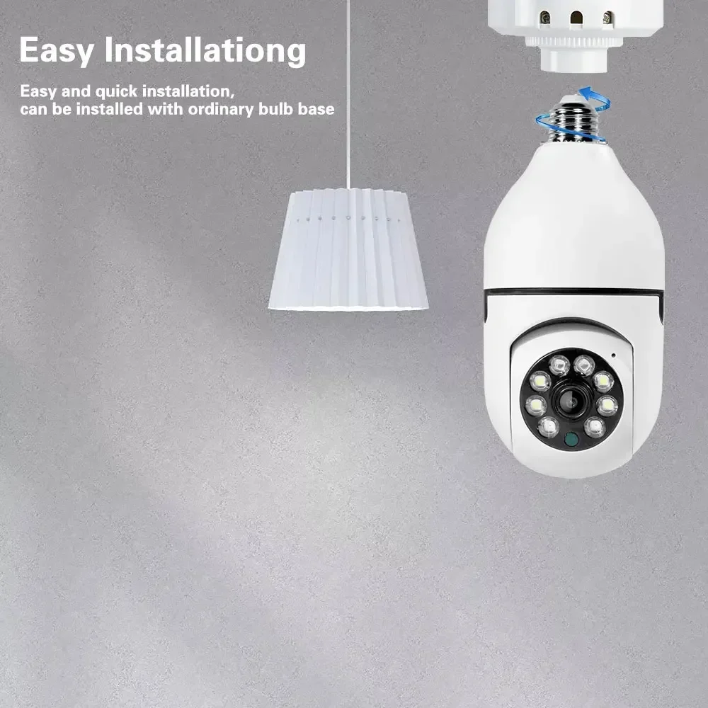 5MP E27 Bulb WiFi Camera Tuya Smart Home Indoor Wireless IP Surveillance Camera Detect Automatic Tracking Security Baby Monitor