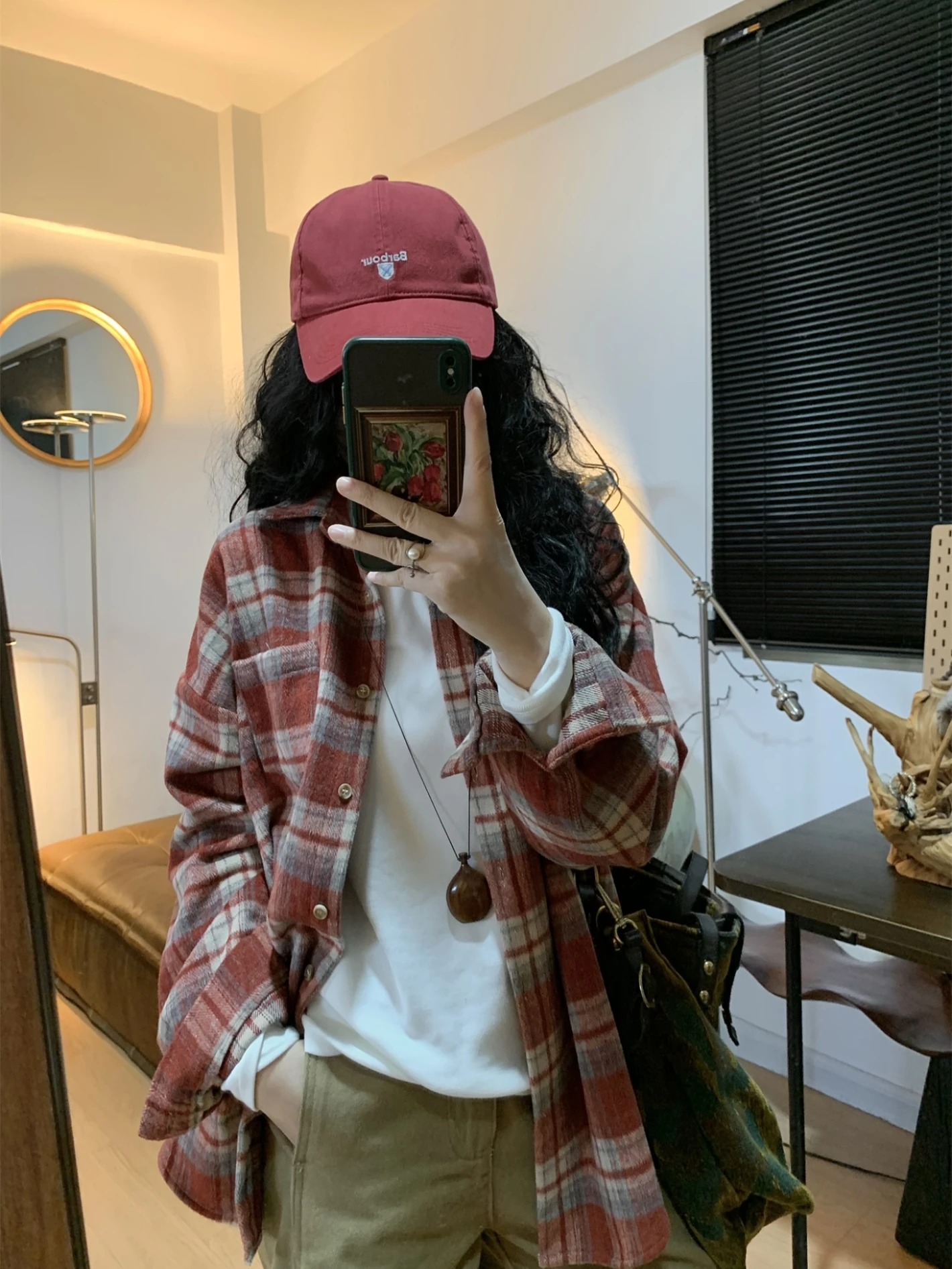 

Утепленное шерстяное фланелевое пальто-рубашка QinEition в клетку, повседневное, женское, зимнее, винтажное, с длинным рукавом, на пуговицах