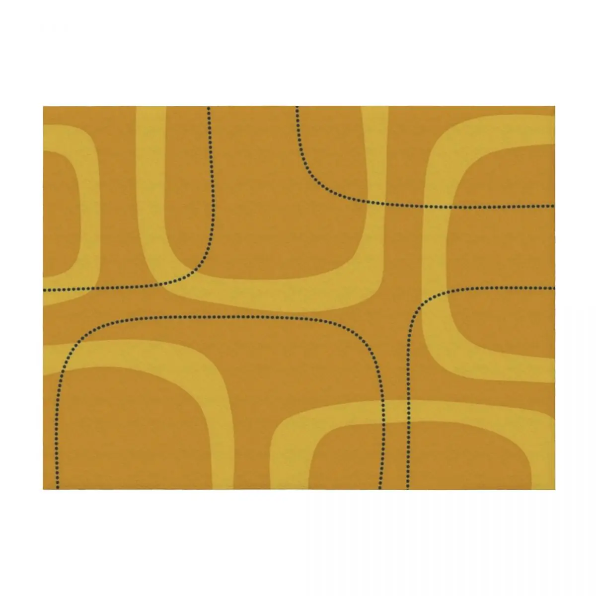 

Midcentury Modern Loops and Dots Abstract Pattern in Golden Mustard Tones Throw Blanket Beautifuls Large Cute Thins Blankets