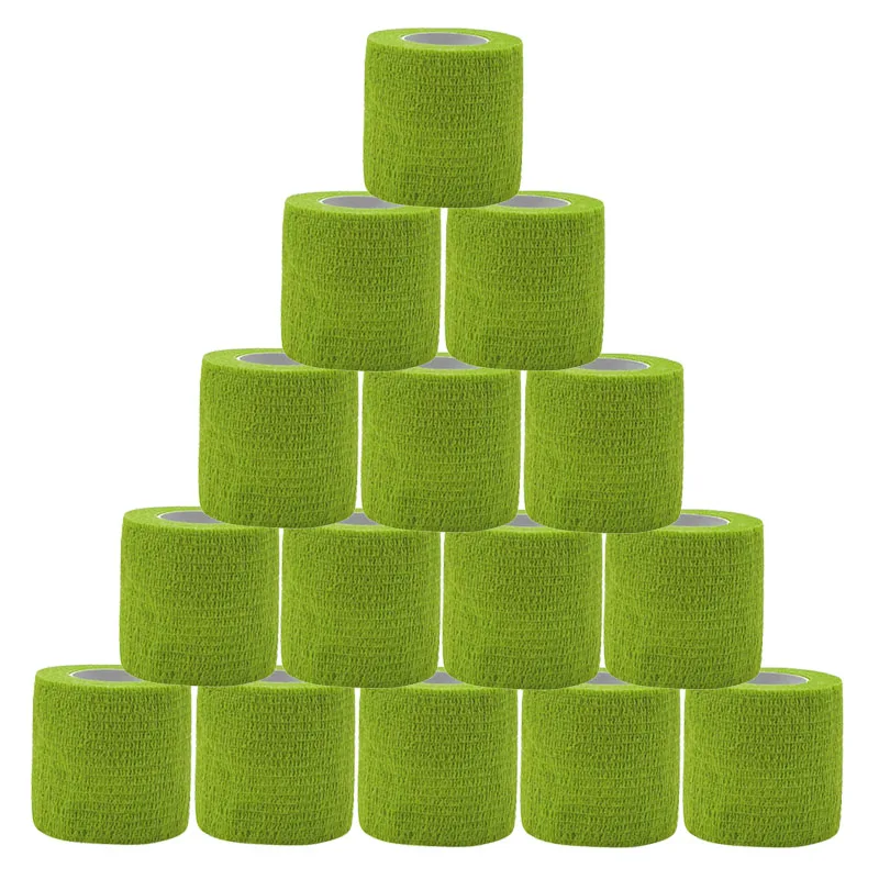 1/3/6/20PCS Sports Self Adhesive Green Elastic Bandages Anti-slip Athletic Nonwoven Waterproof Elastic Tattoo Bandages Aid Kit