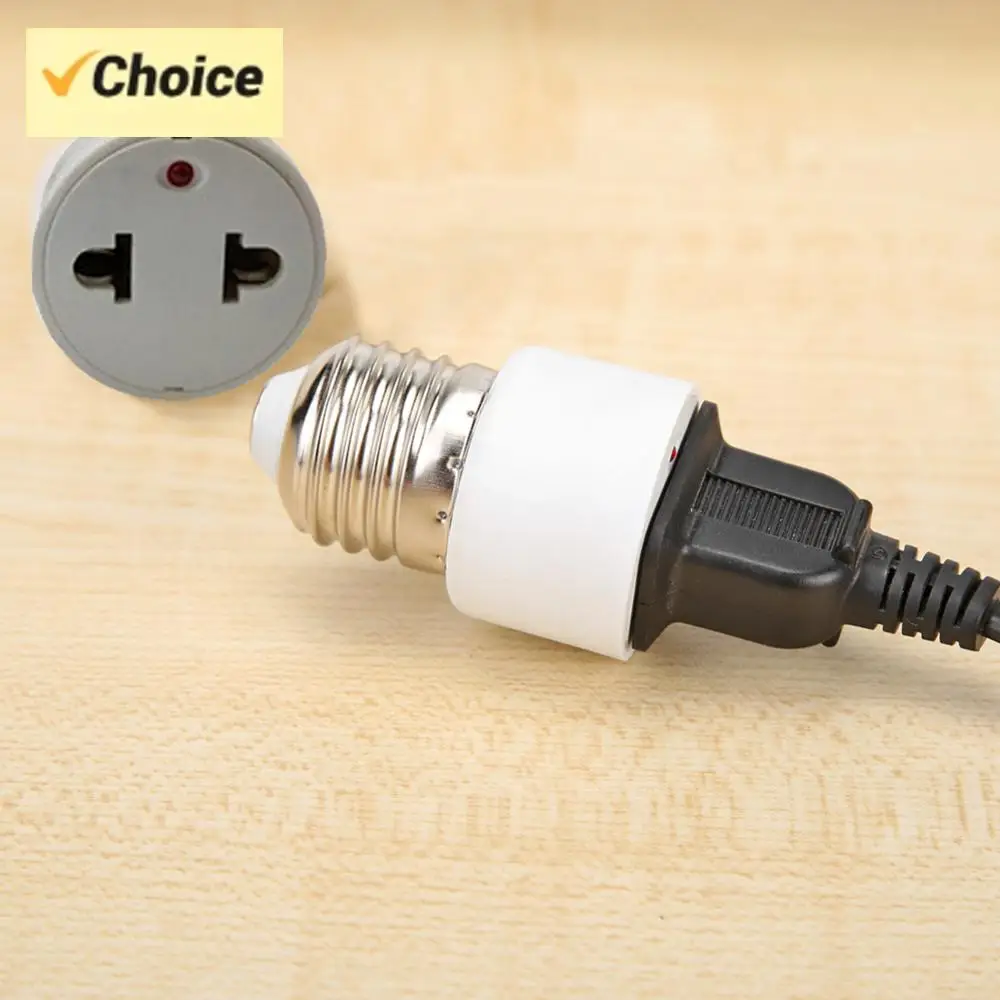 Plug Connector E26/E27 Lamp Holder Converter Flame Retardant EU/US Polarized Light Bulb Socket Adapter Fit for 2/3 Prong Convert