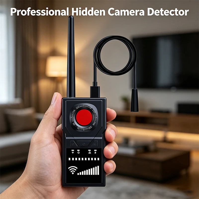Detector de Cámaras Espía Ocultas, Detector de Dispositivos de Posicionamiento, Escuchas y Micrófonos Ocultos, Escáner de Señales RF, GPS e Infrarrojos, Seguridad