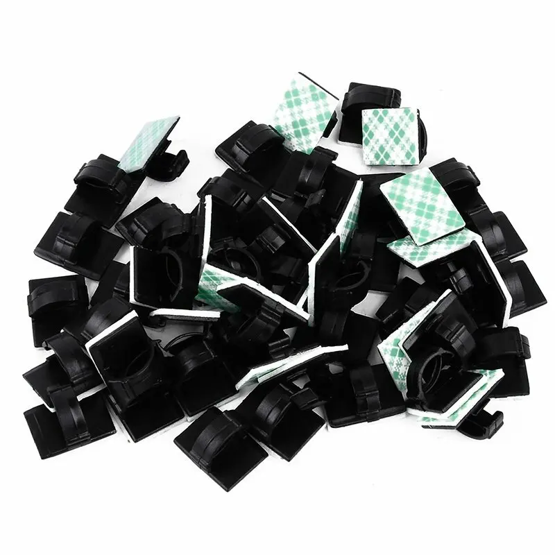 50/100Pcs Self Adhesive Cable Clips Cable Holder Clamp Wire Organizer Clips Cable Fixed Clamp Wire Winder for Car Office Home