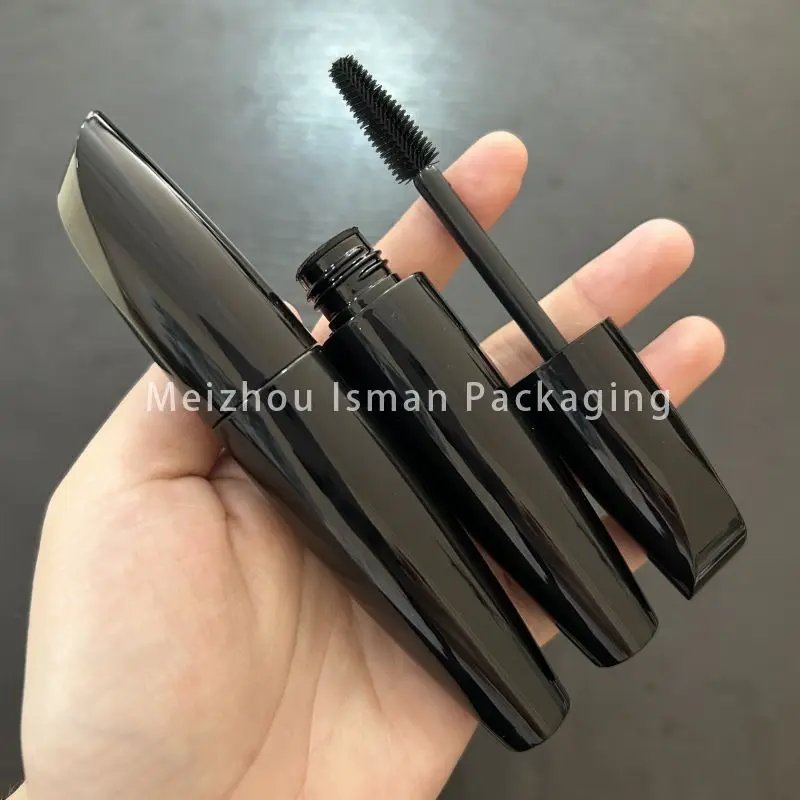 50 Stuks Nieuwste Lege 15 ml zwarte lege mascara container verpakking met borstel mascara wands buizen met siliconen hoofd wimper buis