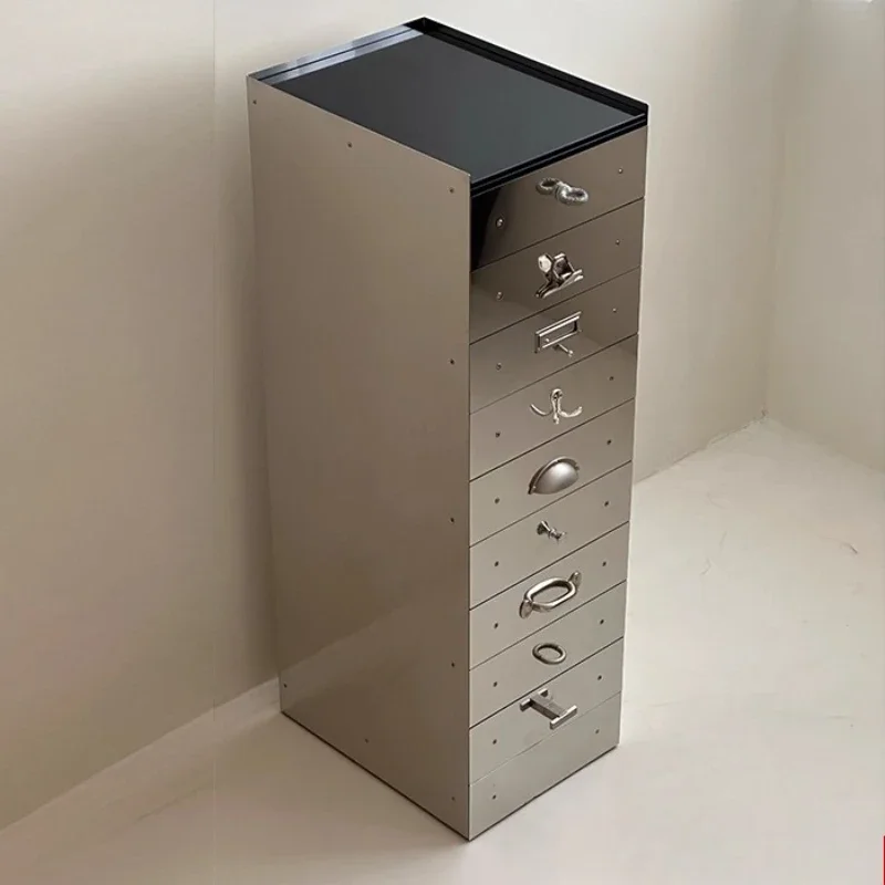 

Metal mirror modern style minimalist drawer chest cabinet bedroom living room study cabinet