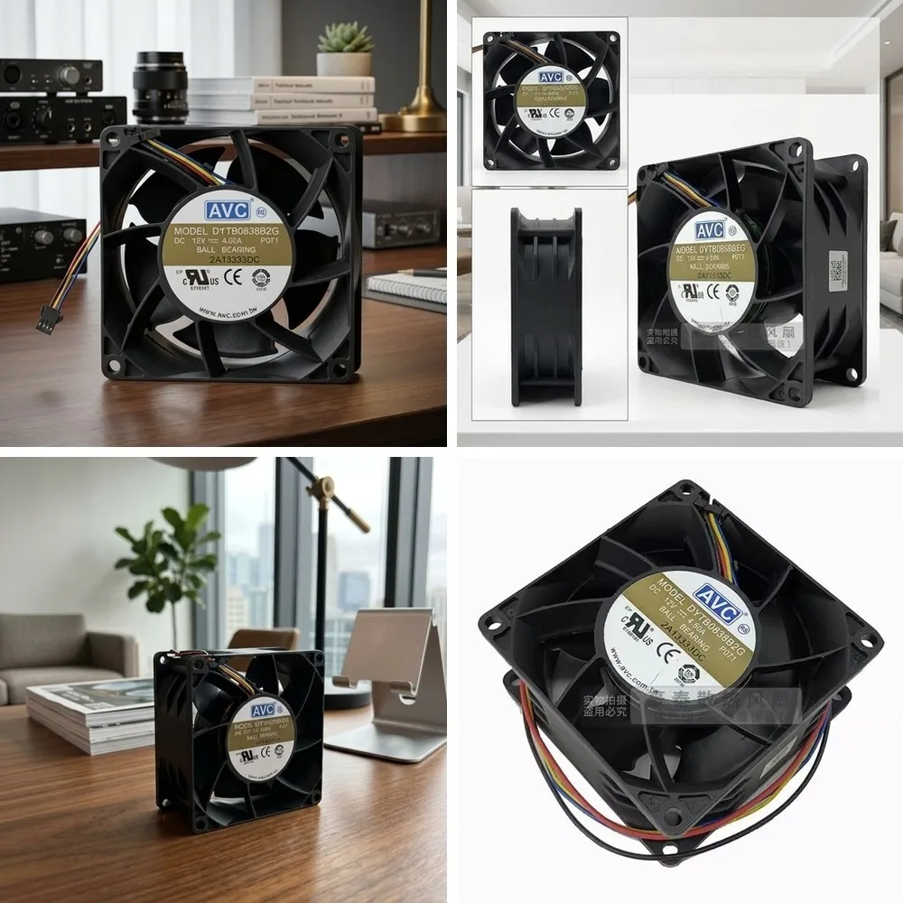For AVC DYTB0838B2G 8038 DC12V 4.5A 8CM 4-Wire Inverter Cooling Fan