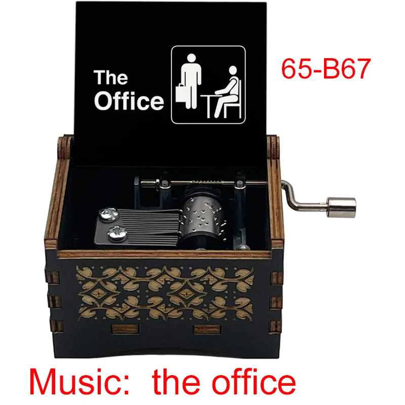 newest The Office Fun  Dwight Jim Pam figure print Wooden Music Box Music Theme Musical Box Birthday Gift To TV fans Friends