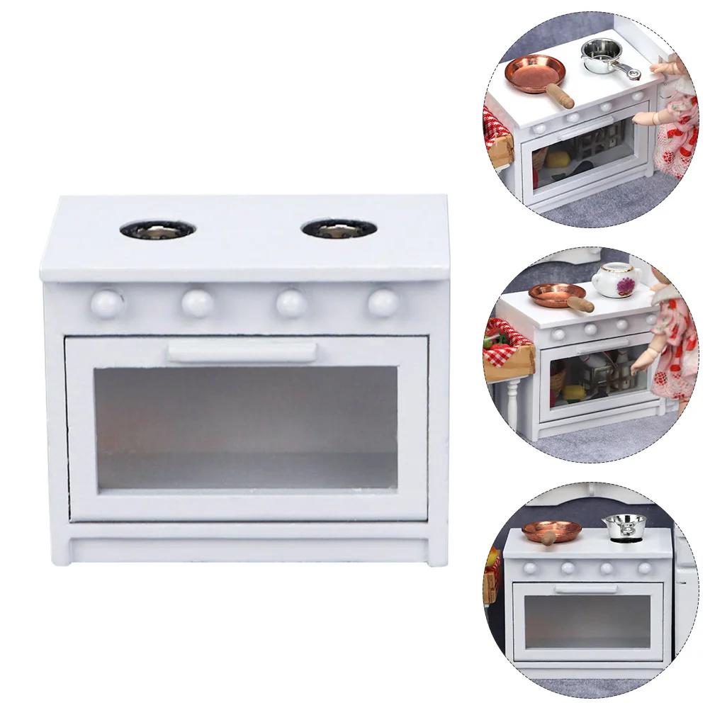 Mini fogão a gás para crianças, modelo de fogão, acessório, casa de bonecas, móveis de cozinha em miniatura