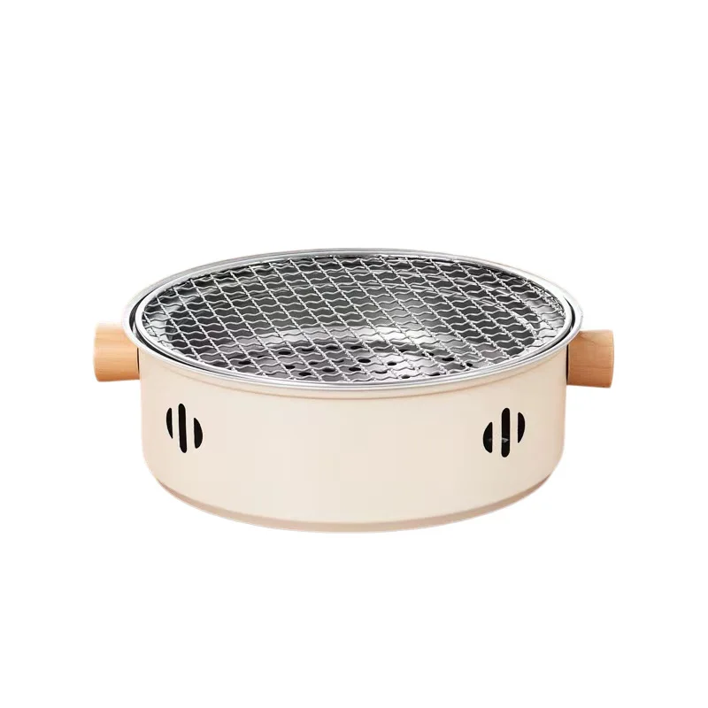 

Furnace making tea outdoor camping barbecue round home courtyard stainless steel charcoal fire portable picnic barbecue stove