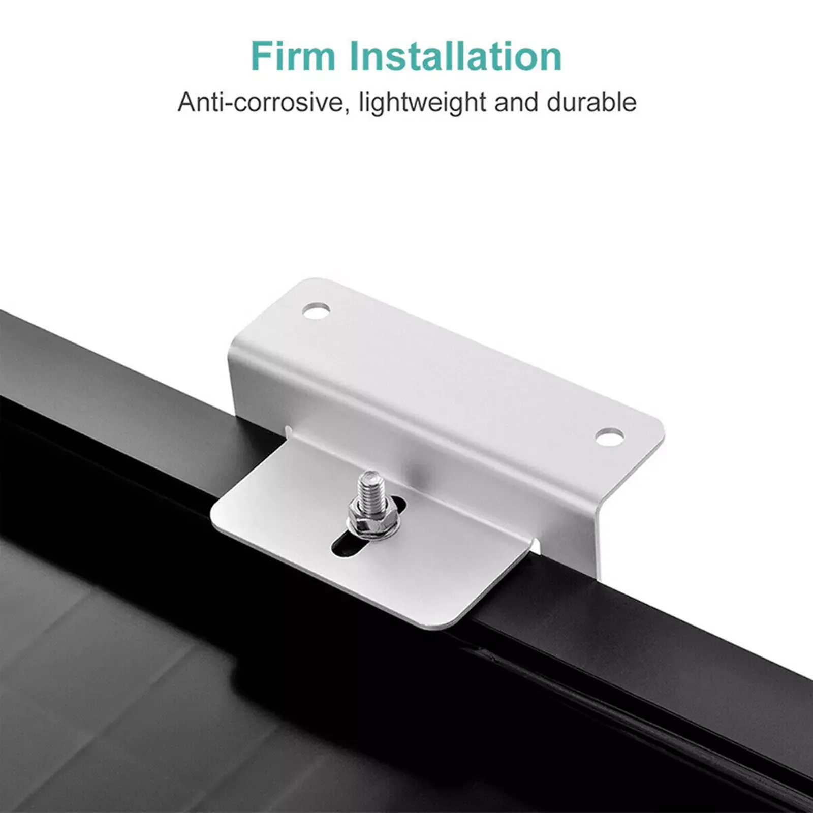 ECOBOSS 16Pcs Solar Panel Z Brackets Mounting Kit Aluminum Rustproof Roof Mount Support for RV Camper Boat Off-Grid PV System