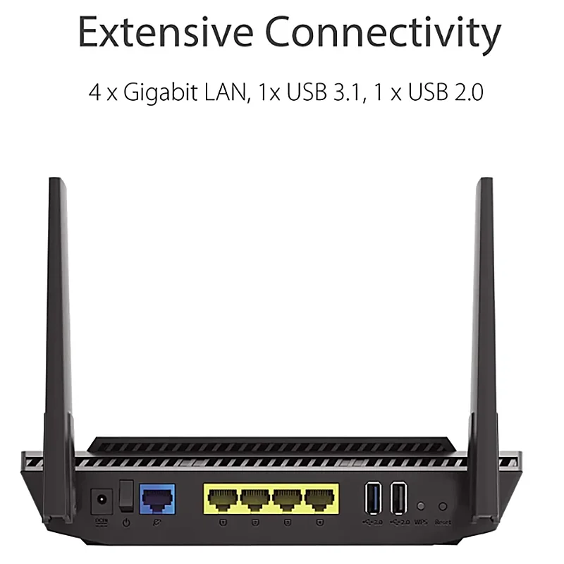 Dual Band WiFi 6 Router Asus RT-AX56U AX1800, AiProtection dożywotnia ochrona internetu, Full Home WiFi 6 AiMesh, tylko do gier