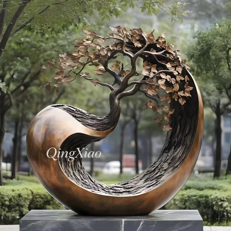 #q-Stainless Sculpture Custom Abstract Design Garden Fountain Landscape Sculpture Outdoor Ornament For Courtyard Decorationo*