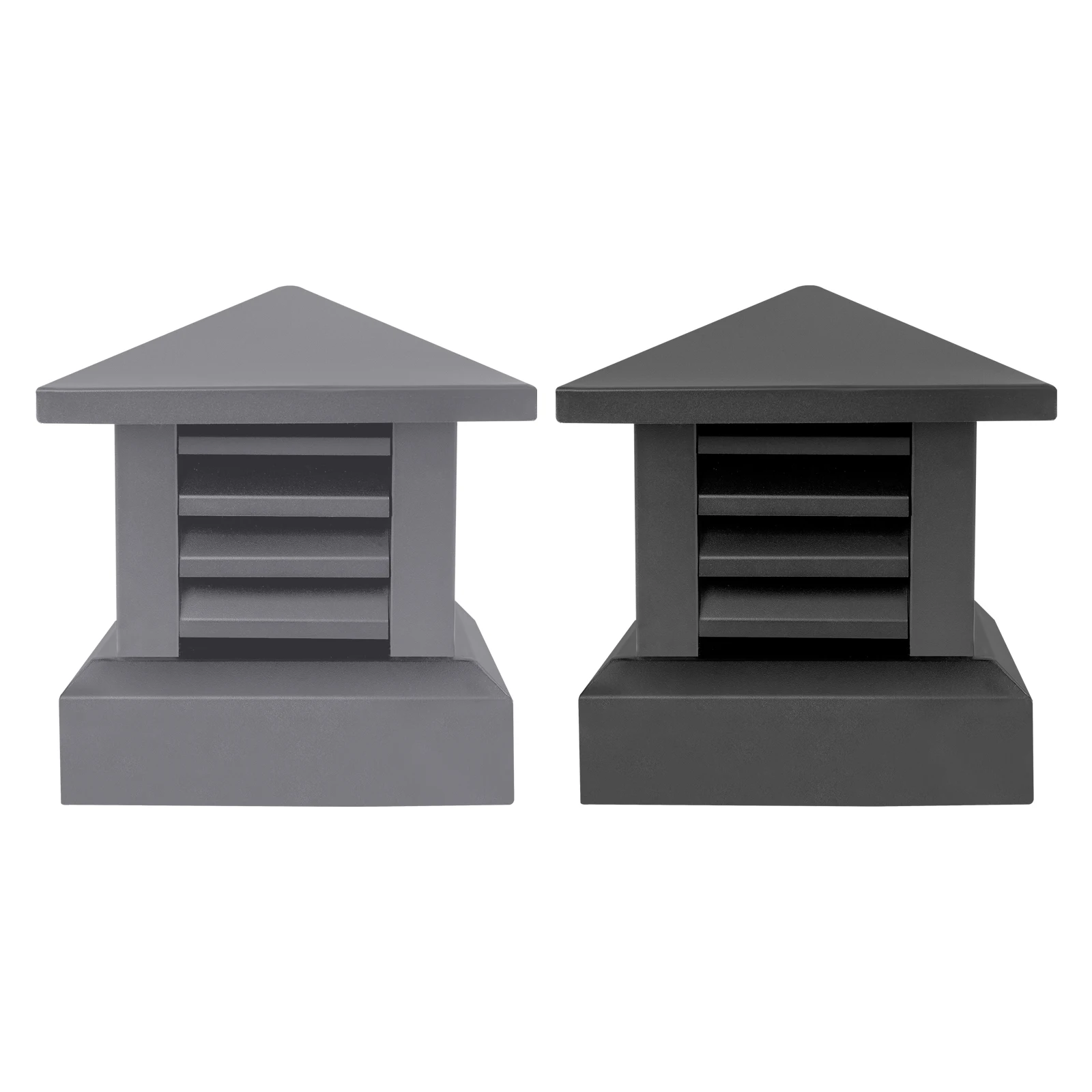 Black/Dark Grey 10*10in Chimney Cap Aluminum Alloy Chimney Cover Shutter Design Outside Fireplace Chimney Cap for Villa Bungalow