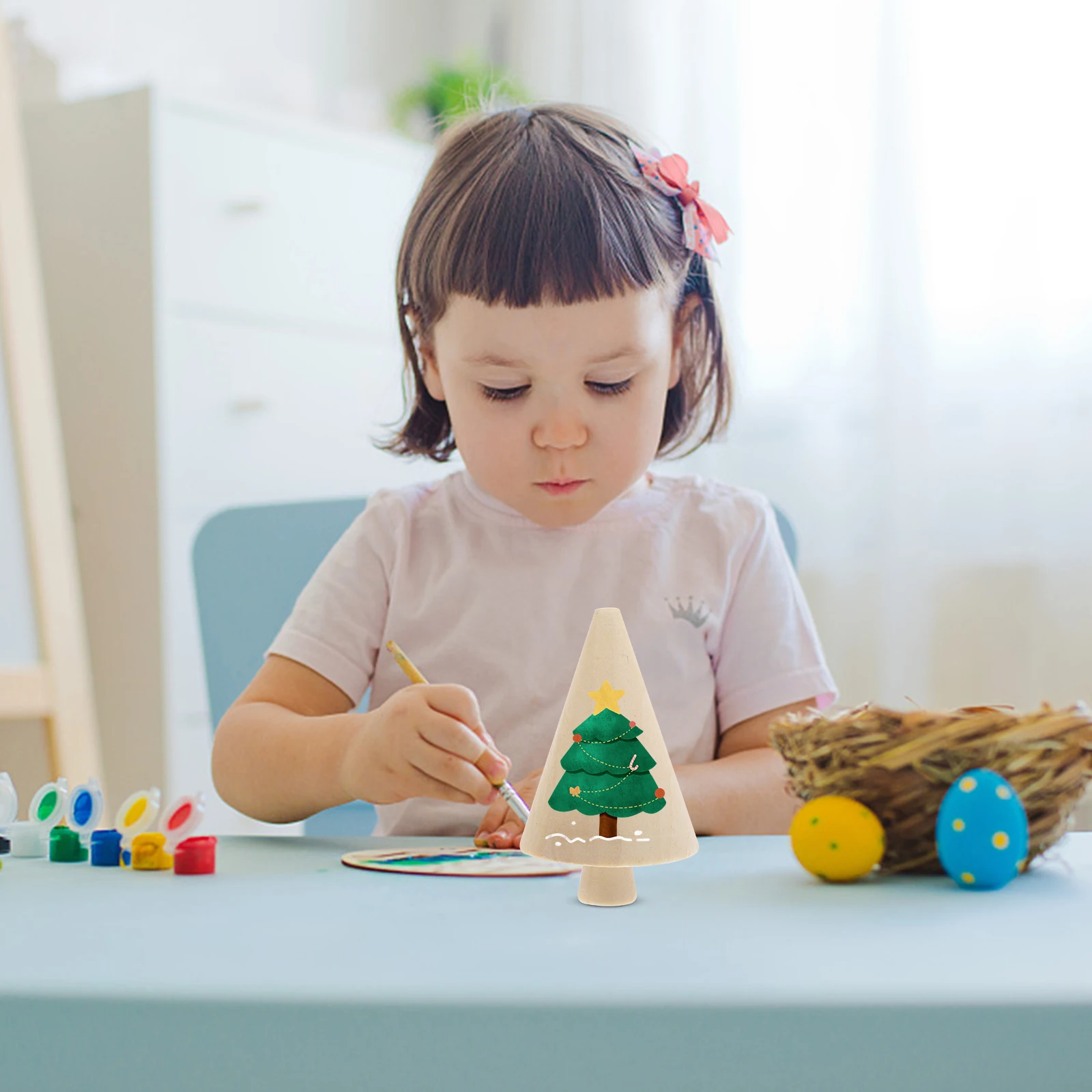 

10pcs Miniature Diy Simulated Tree Decor For Garden Craft Unpainted Wooden Trees Wood Crafts Figurines Decoration