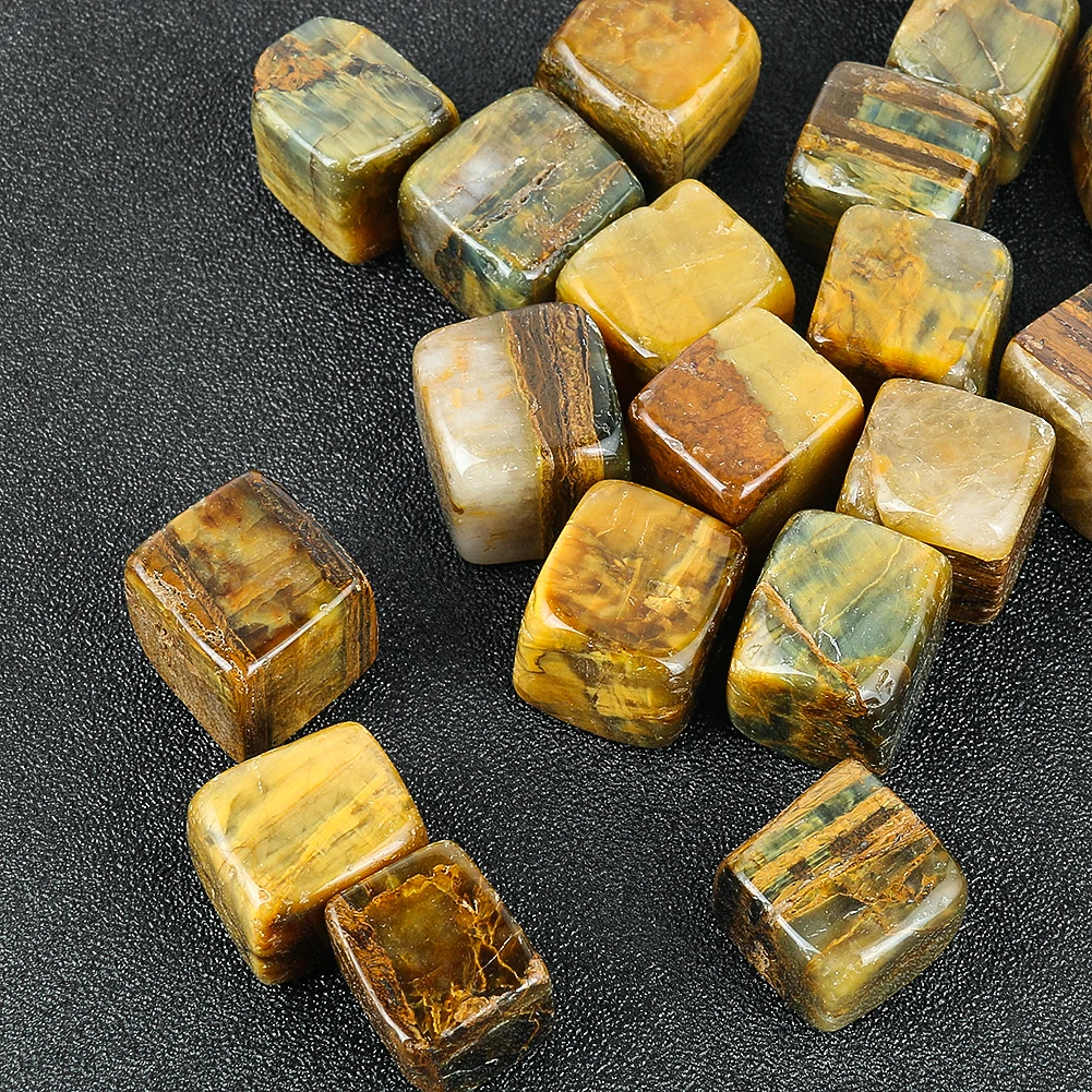 Natural Pietersite Smooth Tiger's Eye Dice Cube Semi-precious Stones Collection Specimen Aromatherapy Diffuser Witchcraft