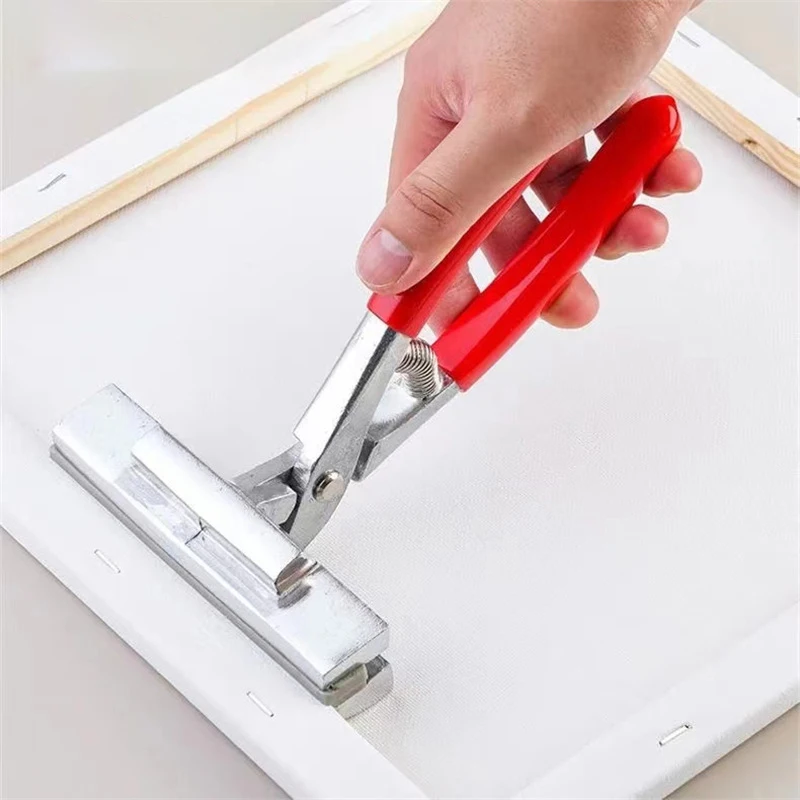 Alicate de alongamento de tela de liga de arte, alça de mola para barras de maca, ferramenta de enquadramento de artista, largura, haste vermelha, ferramenta de pintura a óleo
