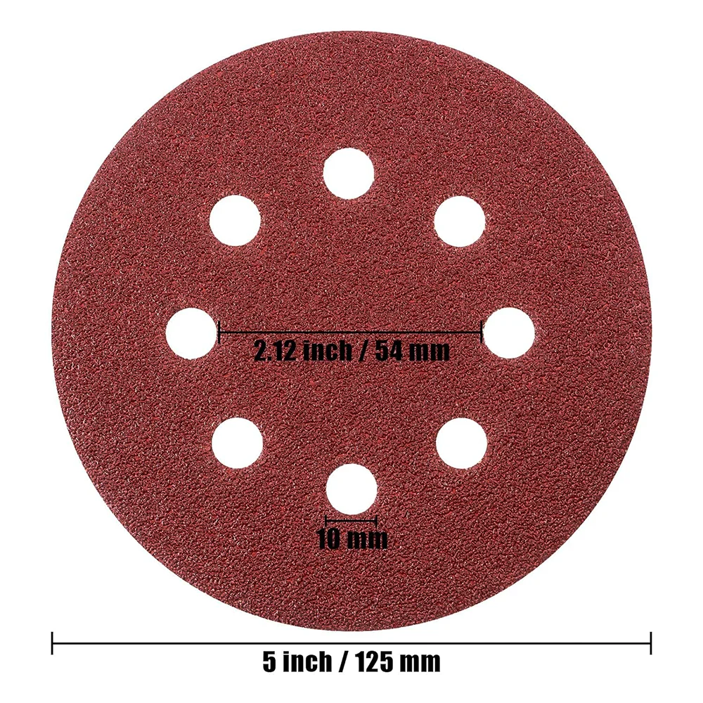 60PCS 5 Inch Sanding Discs Hook and Loop Sanding Discs 60/80/120/180/240/320Grit Sandpaper for Random Orbital Sander,Woodworking