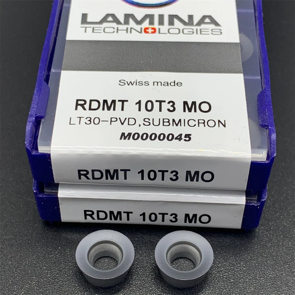 10pcs RDMT 1204 MO LT30-PVD CNC 블레이드 RDMT10T3 MO LT30-PVD LAMINA 카바이드 밀링 인서트 커터 선반 도구 RDMT