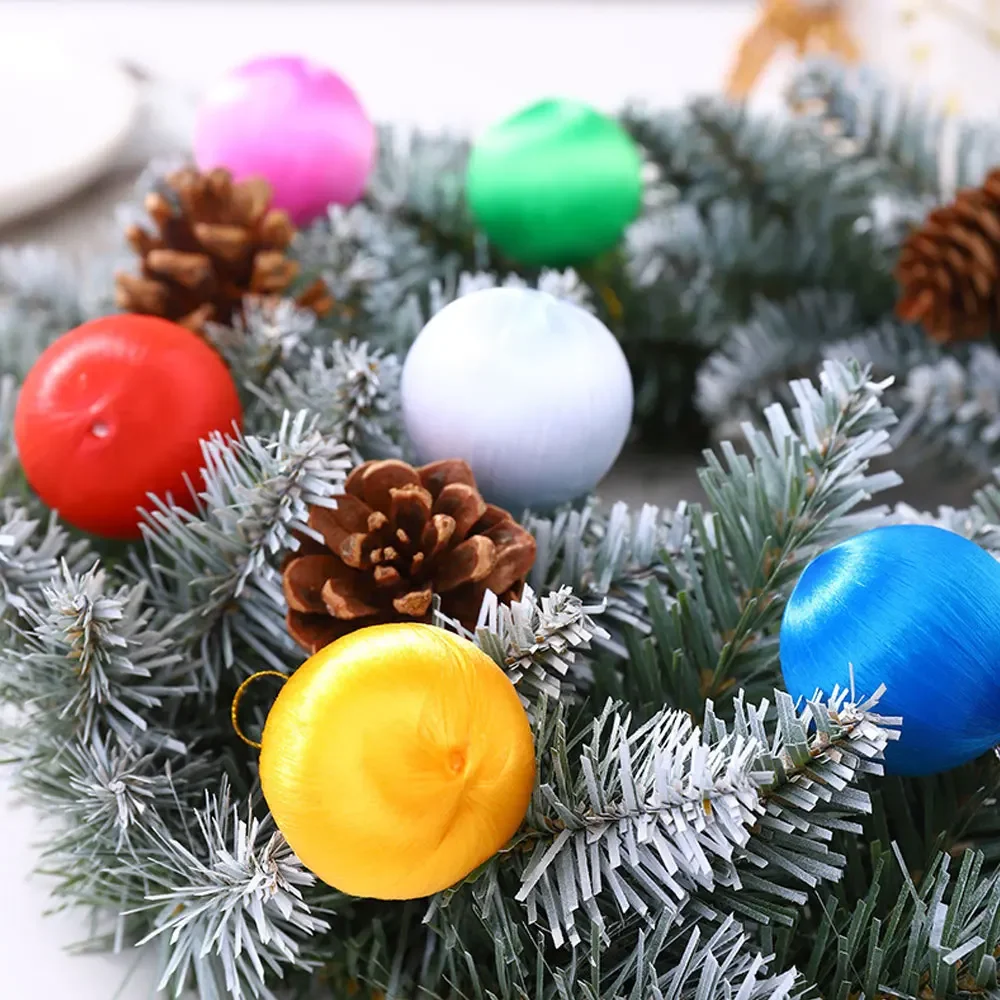 

30Pcs Silk Thread Ball Colorful Christmas Pendant Snowball Decor Christmas Pendant Ornaments Christmas Tree Decorations