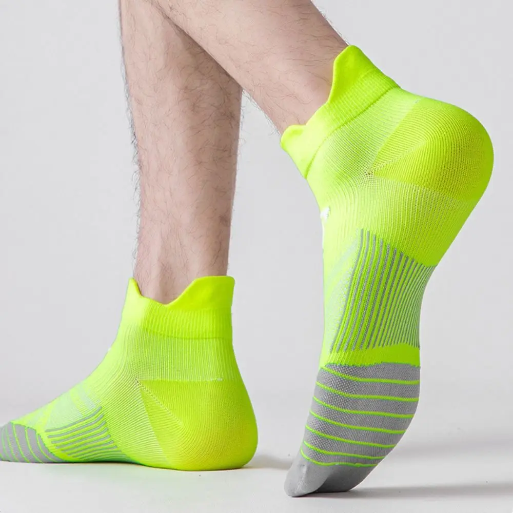 

3 пары простых лоскутных мужских спортивных носков в полоску, противоскользящие носки для бега, дышащие короткие мужские носки-трубы