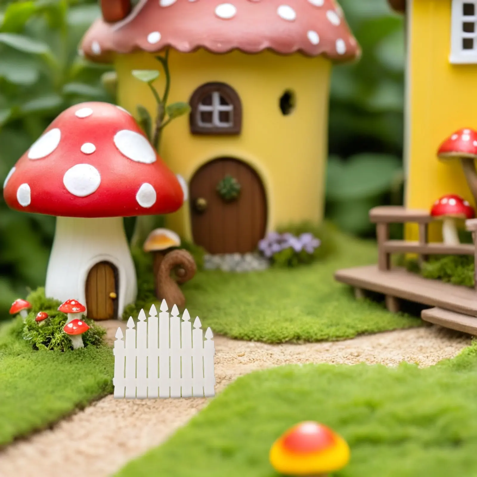 Miniature Fairy Garden Resin Arch Picket Fence Indoor Outdoor Home Plant Fence DIY Landscape Village Diorama Micro Landscape