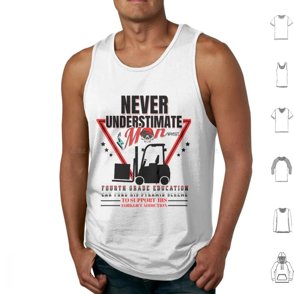 Forklift Addiction , Forklift Driver , Funny Forklift Driver Design Tank Tops Vest Sleeveless Bulldozer Loader Logistician