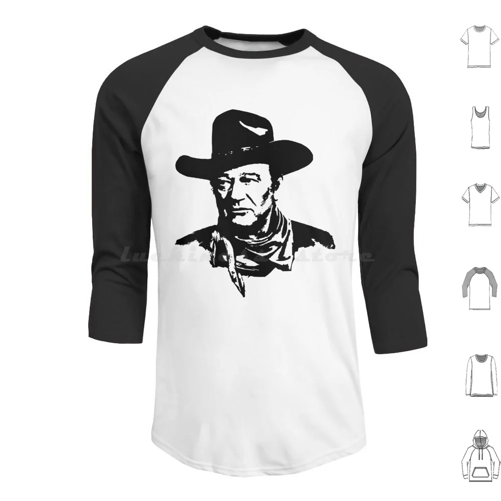 John Wayne The 2 Hoodie cotton Long Sleeve John Wayne Absinthe Joanne Cinema Fotografia Magliette The John Wayne Bravo Bravo