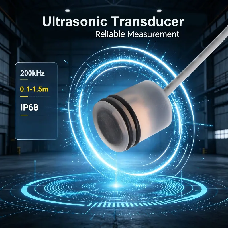 Ultrans FYA-200-01DI 200kHz PVDF Ultrasonic Sensor 0.10~1.5m Detection Range CE Certified Insert Mounting -40~80C