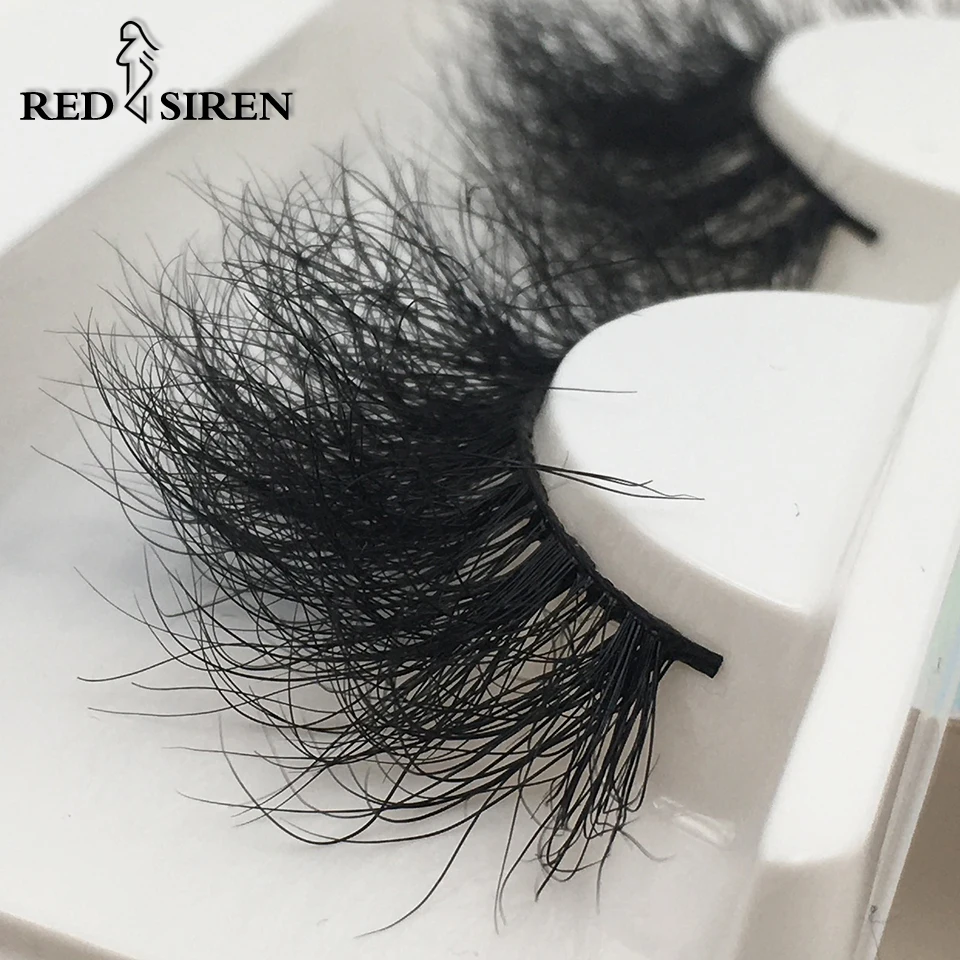 RED SIREN Fluffy Mink Lashes 3d525 3d530 Messy Wispy Natural Eyelashes Hamdmade Real 3D Mink Eyelashes Makeup False Lashes