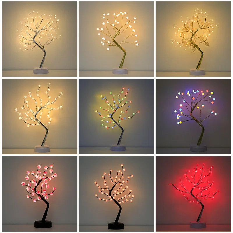 LED Night Light Atmosphere Christmas Tree Night Lamp For Kids Bedroom Home Decor USB/Battery Fairy Table lamp Holiday lighting