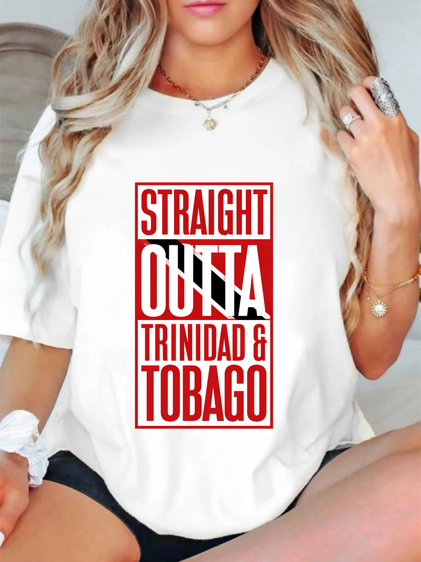 

【ZXH1145】Женская футболка больших размеров с креативным буквенным принтом, круглым вырезом, летняя, повседневная, с короткими рукавами, в уличном стиле, универсальная.