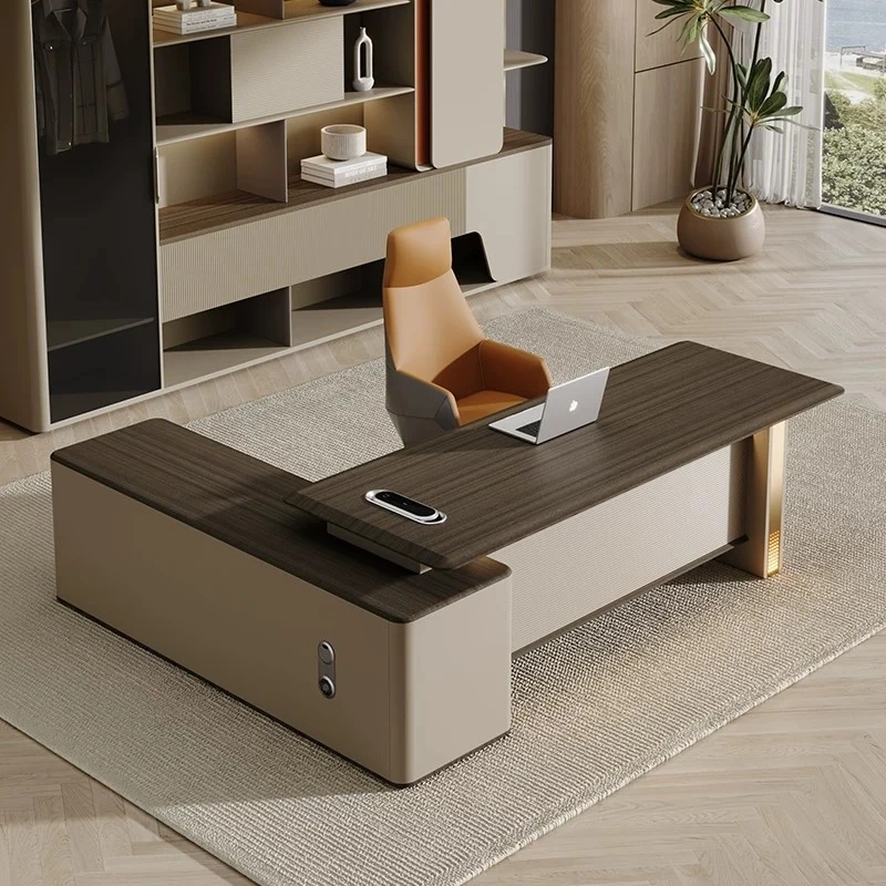 Foshan factory office desk and chair set, simple modern light luxury executive manager office executive desk