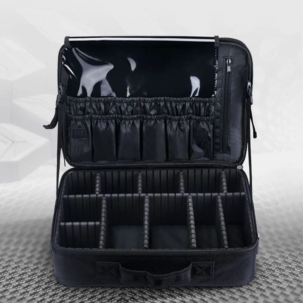 Black Portable Canvas Repair Tool Bag - Heavy Duty Waterproof Storage Travel Bag Organized Cloth mini S  partition