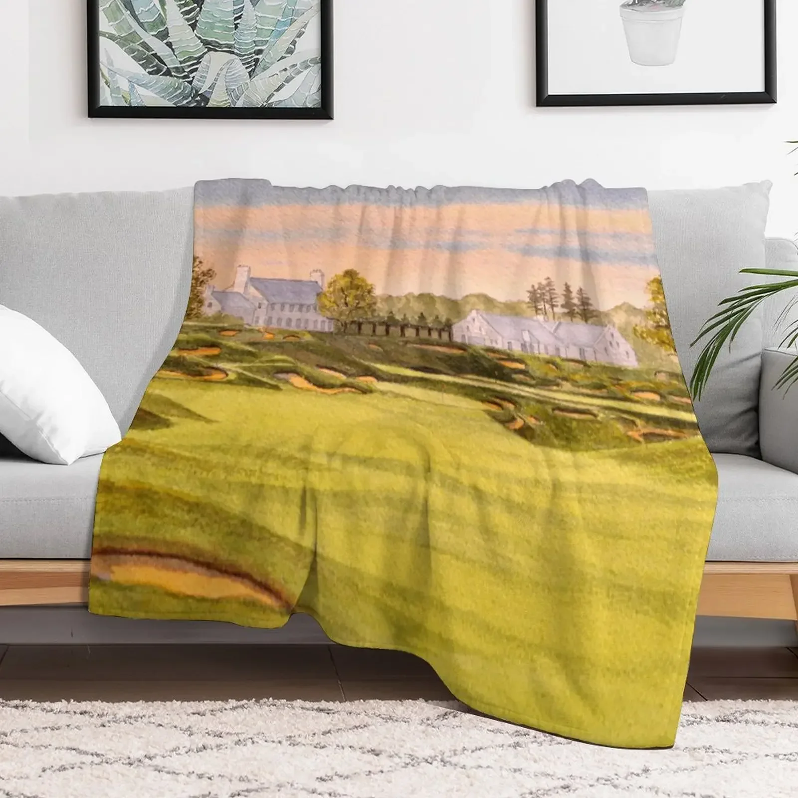 Whistling Straits Golf Course 9th And 18th Greens Throw Blanket Stuffeds Blankets For Bed Decorative Throw Blankets