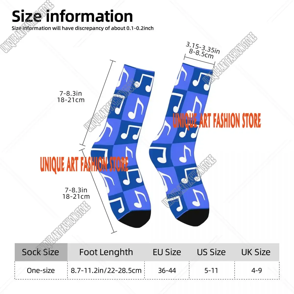 Vintage Music Notes Music Notes Patterns Men's compression Socks Unisex Harajuku Seamless Printed Novelty Crew Sock